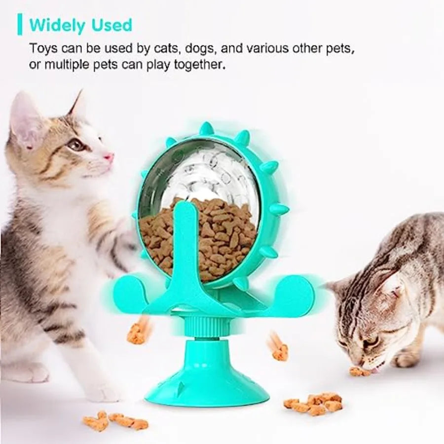 Interactive Rotating Treat Dispenser Toy For Cats And Dogs