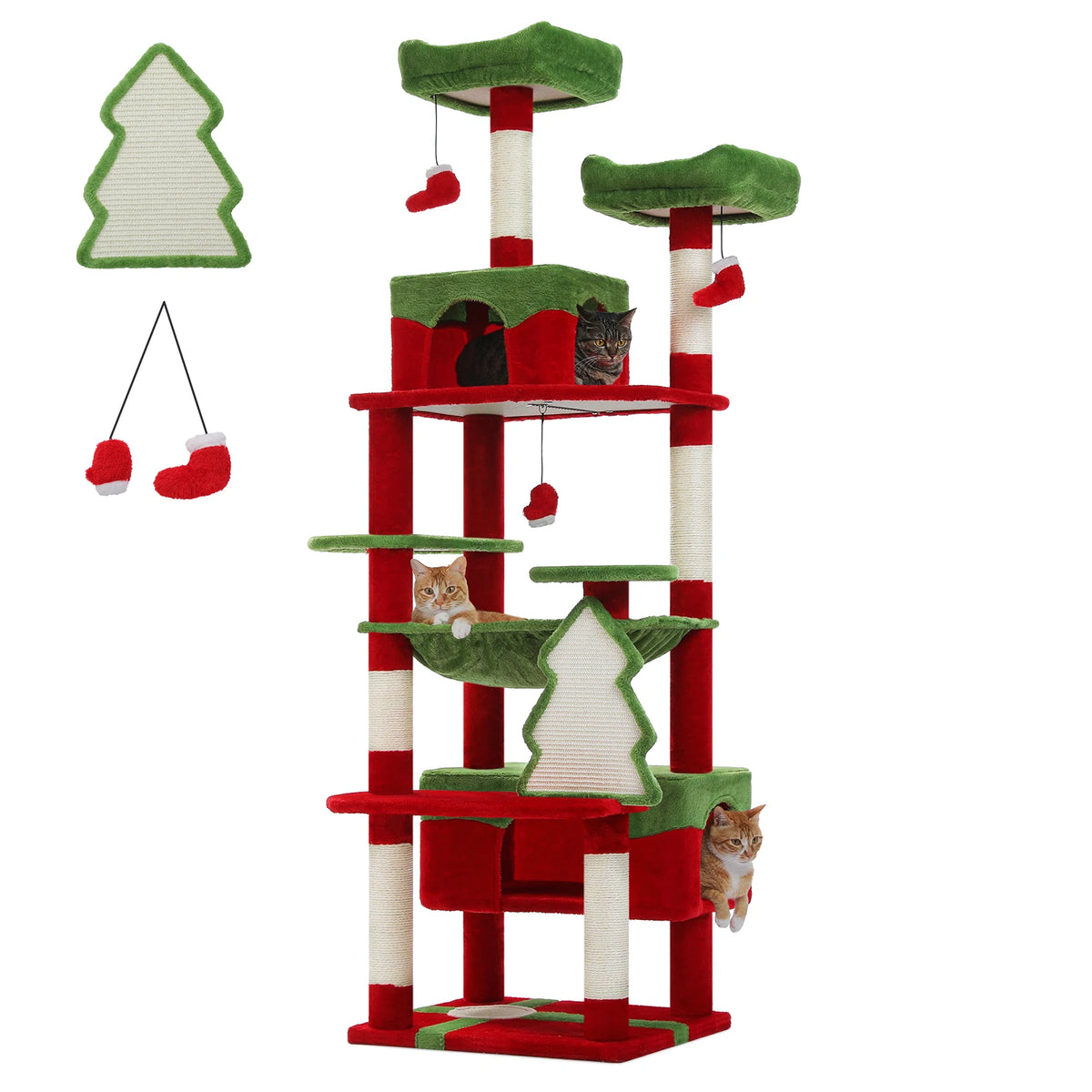 PAWZ Road Indoor Cat Tree Tower With Hammock And Scratch Posts