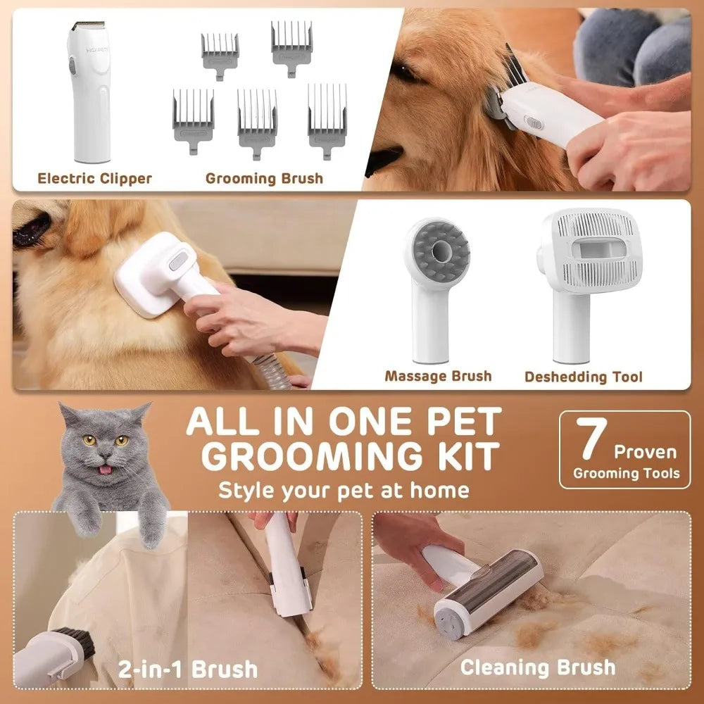 XMSJ Dog Grooming Vacuum Kit With Clippers For Pet Care