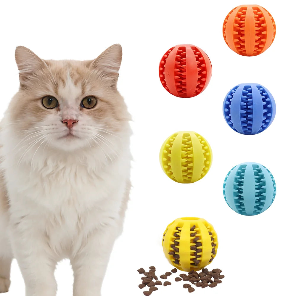 Rubber Dog Toy Ball Teething Puzzle Leak Proof Chew Trainer