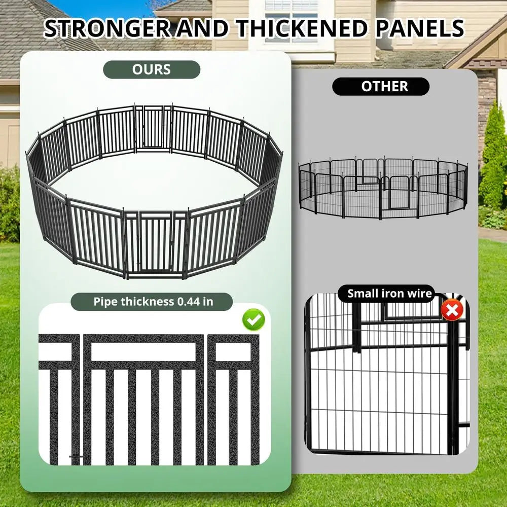 Sturdy 16 Panel Metal Dog Playpen For Indoor Outdoor Use