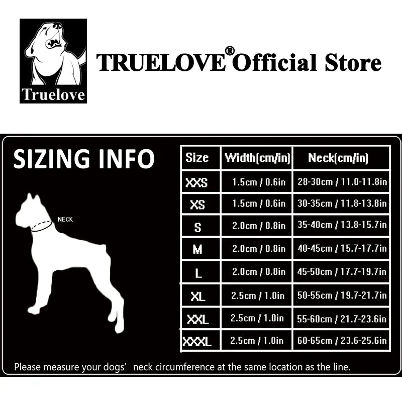 TrueLove Padded Reflective Adjustable Nylon Pet Collar