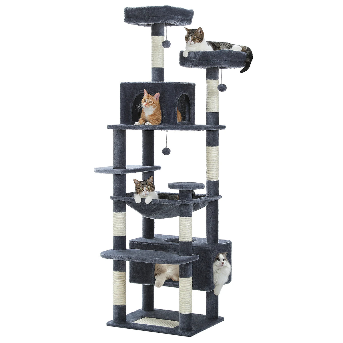 PAWZ Road Indoor Cat Tree Tower With Hammock And Scratch Posts