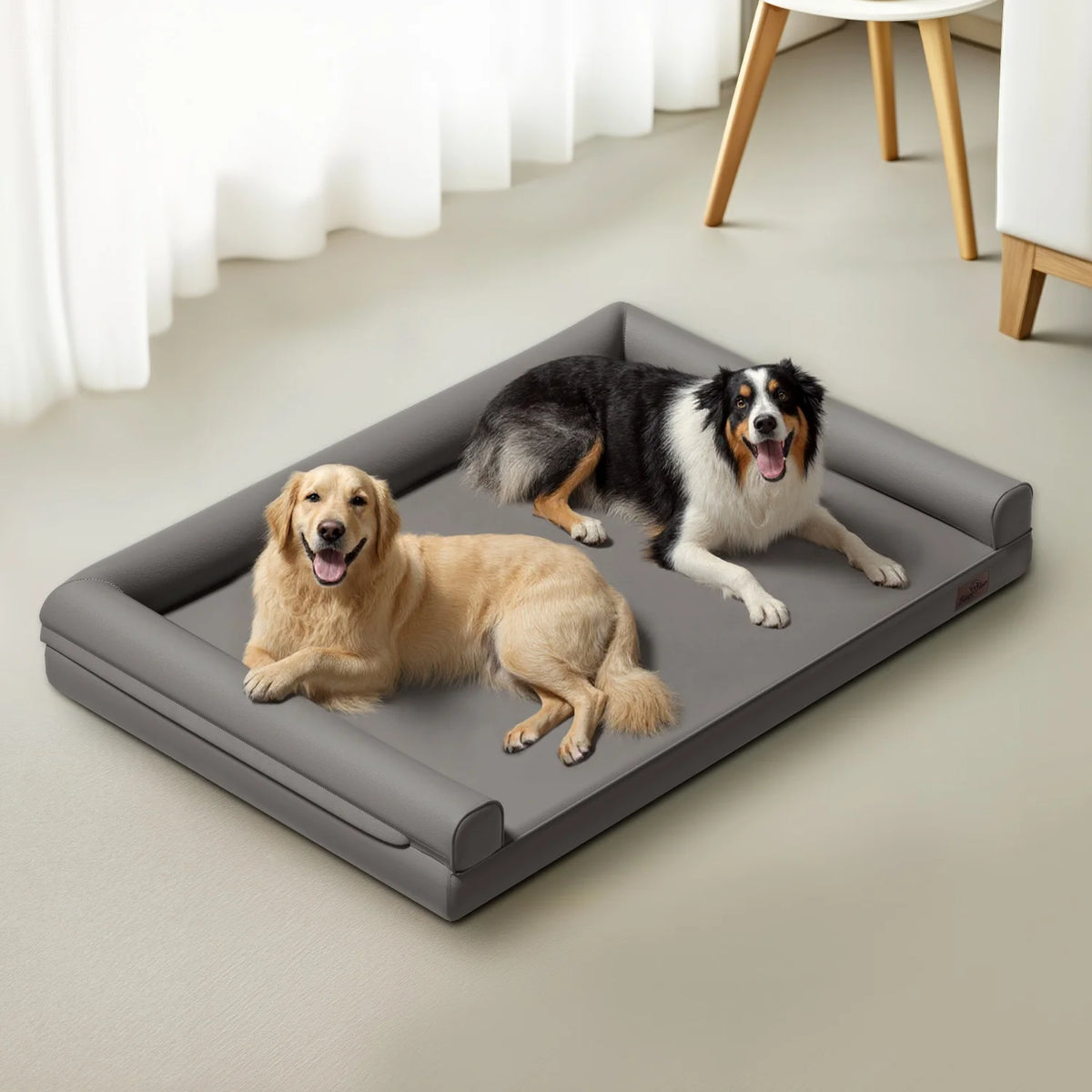 Bingopaw Orthopedic Dog Bed With Supportive Bolster And Microfiber Cover