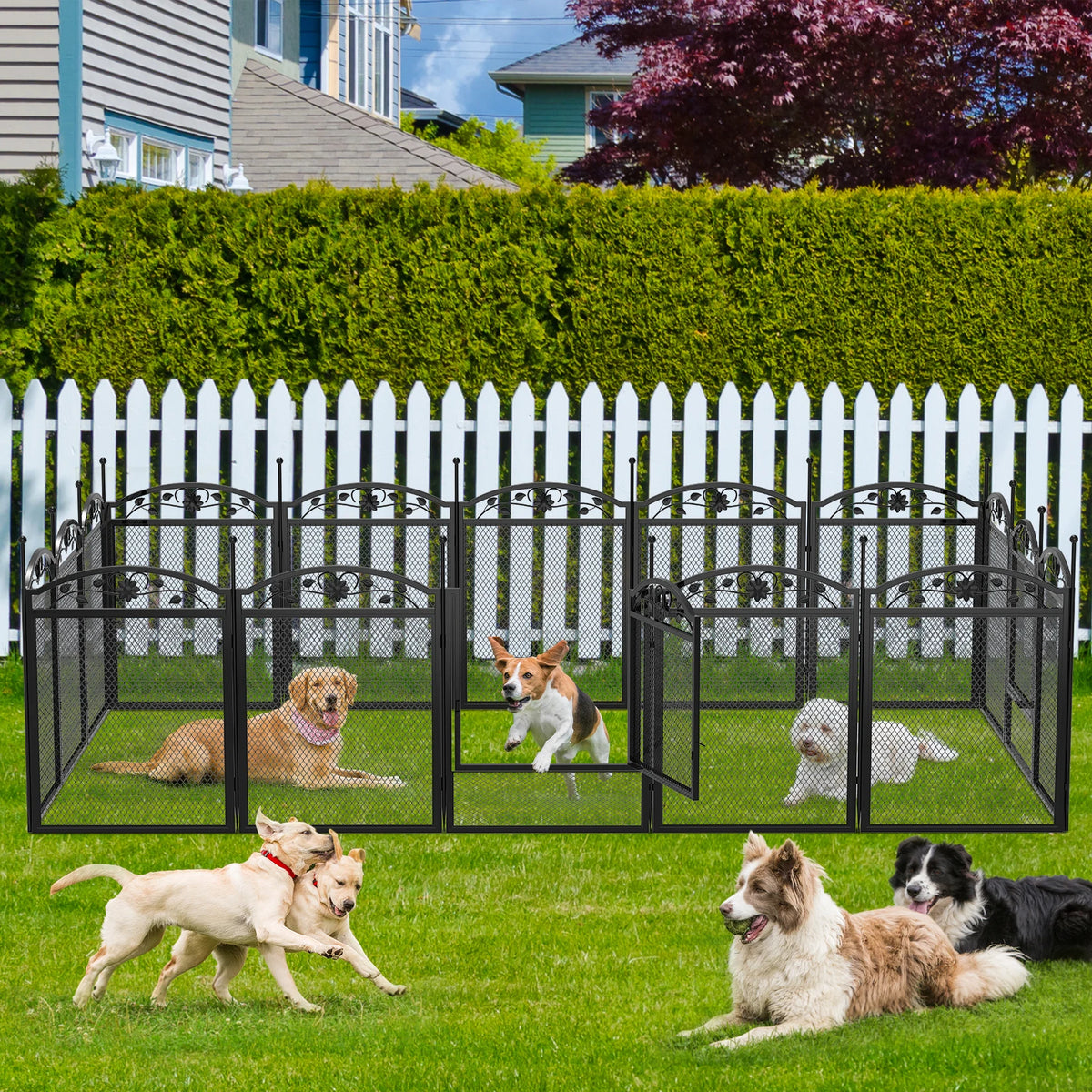Bingopaw Heavy Duty 8 Panel Metal Dog Playpen Indoor Outdoor