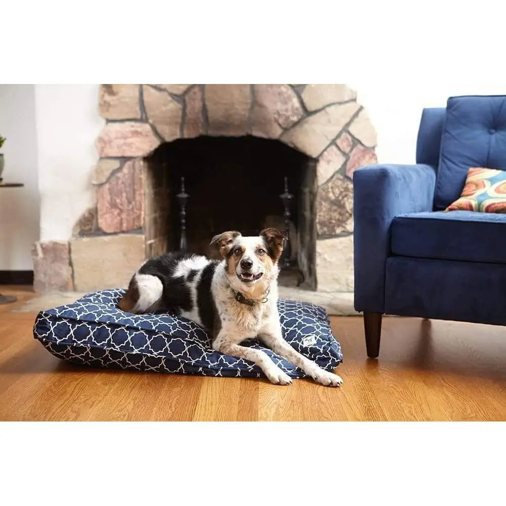 Organic Cotton Canvas Dog Crate Pad With Natural Wool Fill
