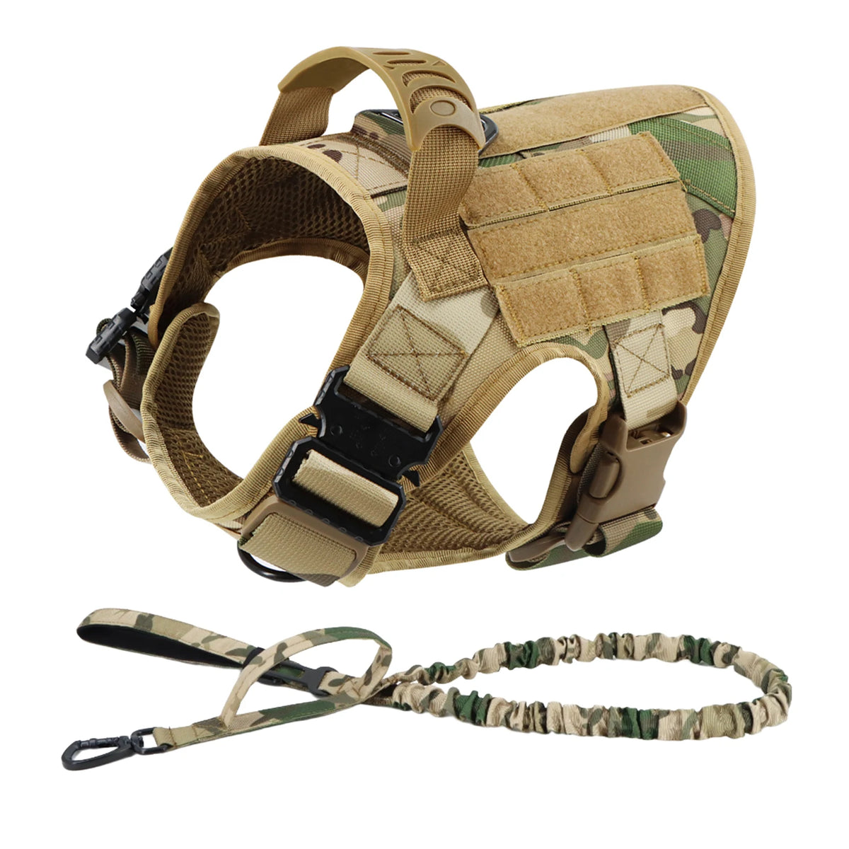 Petravel Tactical Dog Harness Leash Set for Military Pets