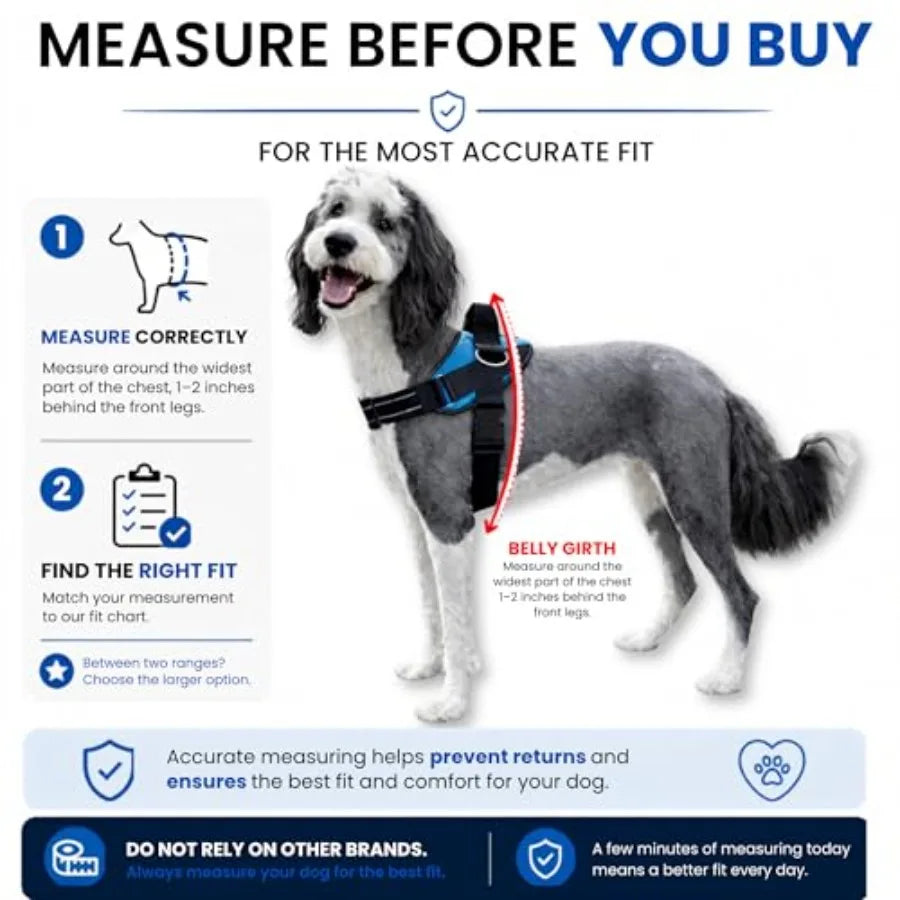 Adjustable Padded Dog Harness With Reflective Three Clip Buckles
