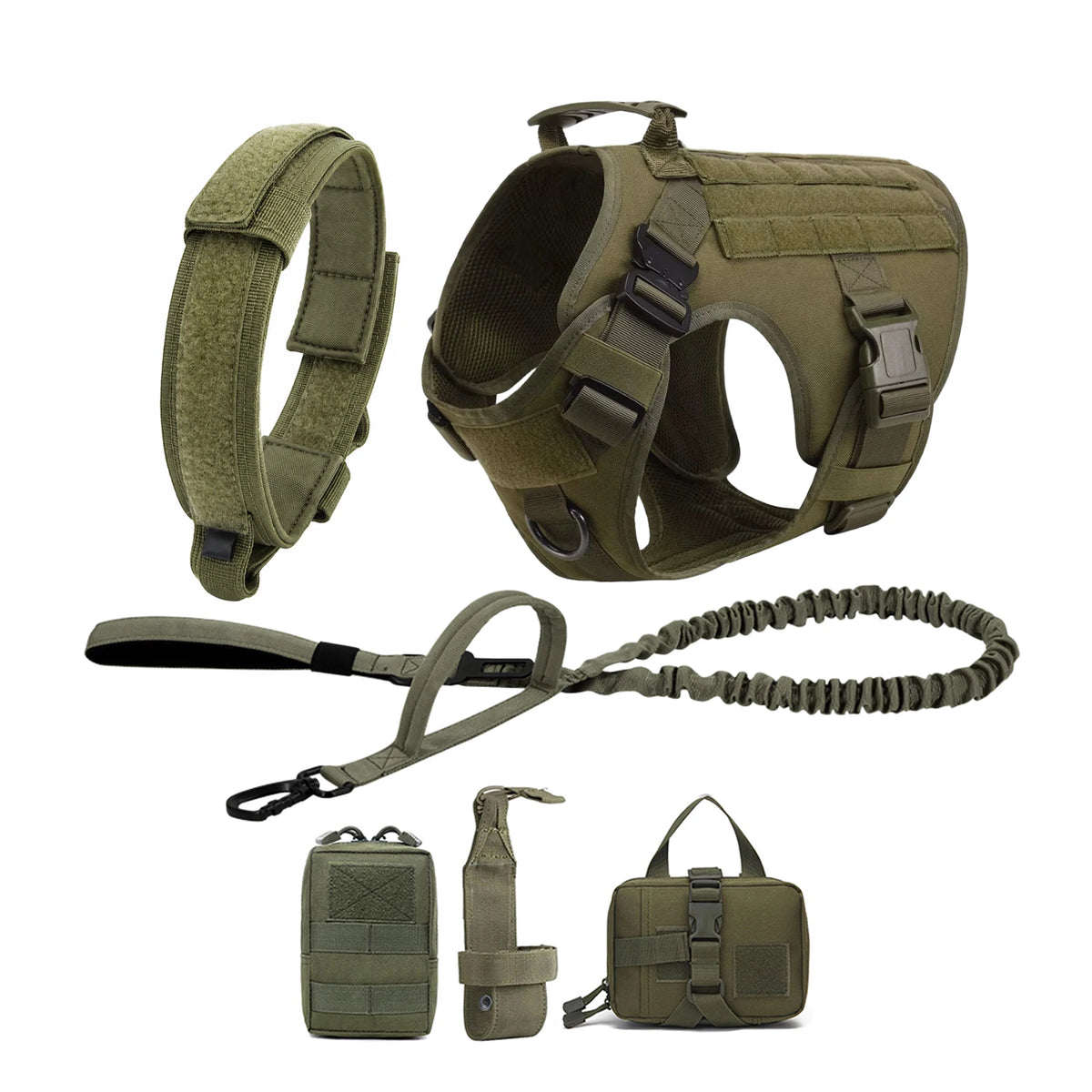 Petavel Tactical Dog Harness Molle Pouches For Walking Training