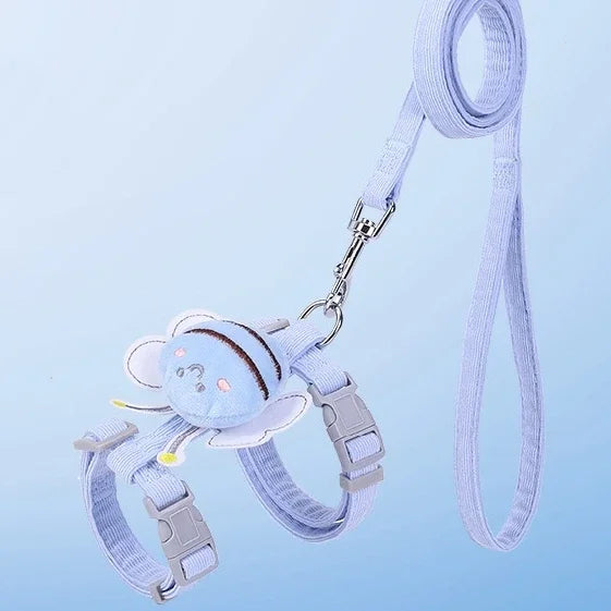 Adjustable Pet Harness Collar Leash Set For Cats And Dogs