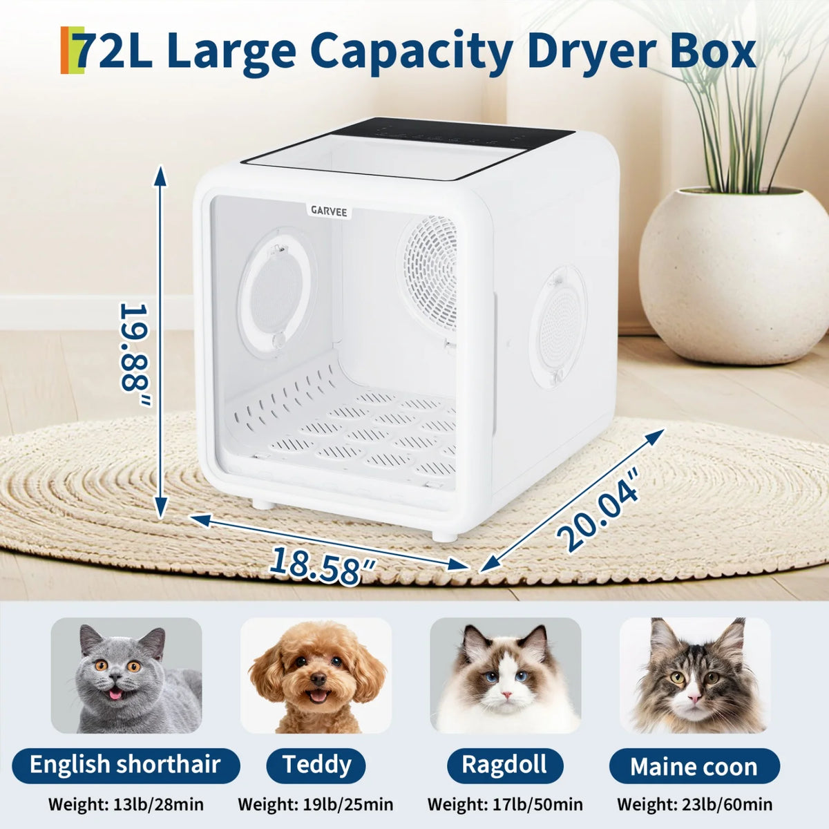 HiMISS 360 Automatic Pet Drying Box With Smart Temperature Control