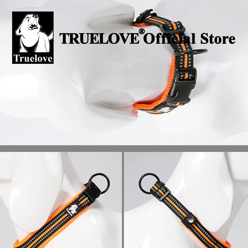 TrueLove Padded Reflective Adjustable Nylon Pet Collar