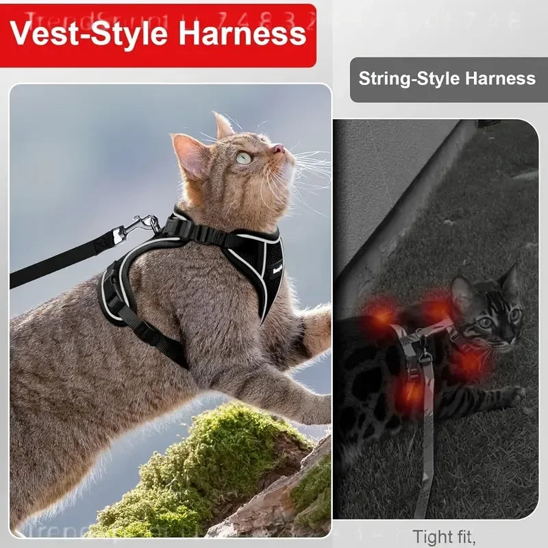 Breathable Adjustable Cat Harness And Durable Nylon Leash