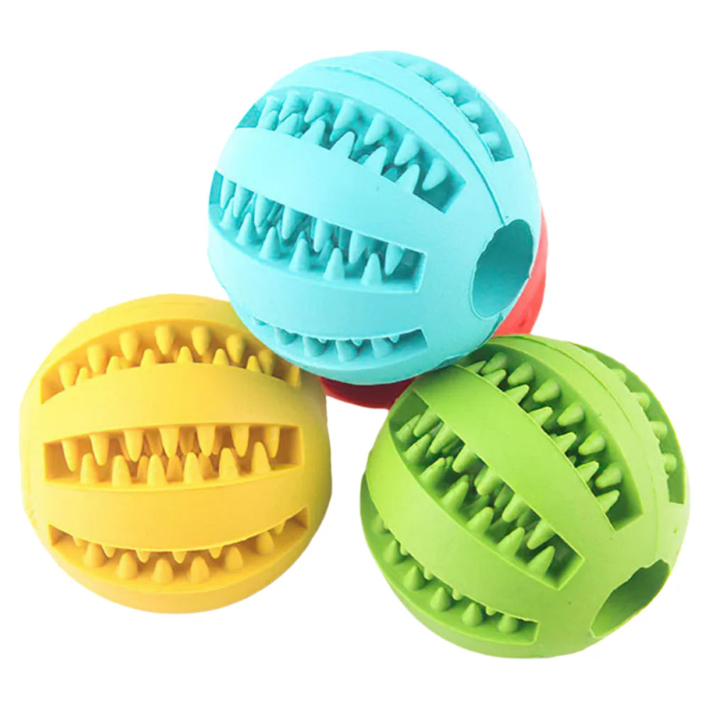 Rubber Dog Toy Ball Teething Puzzle Leak Proof Chew Trainer