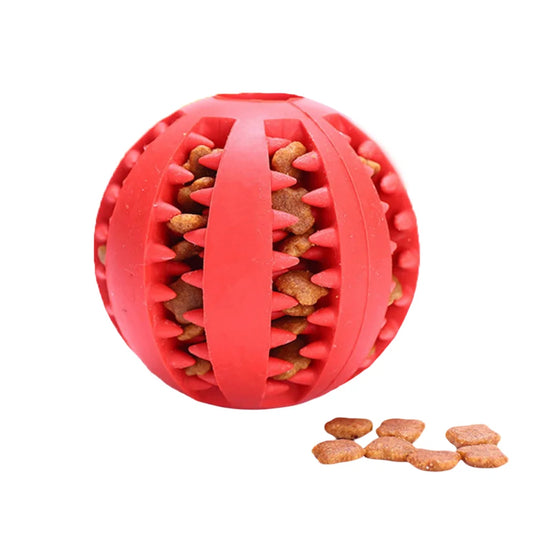 Rubber Dog Toy Ball Teething Puzzle Leak Proof Chew Trainer