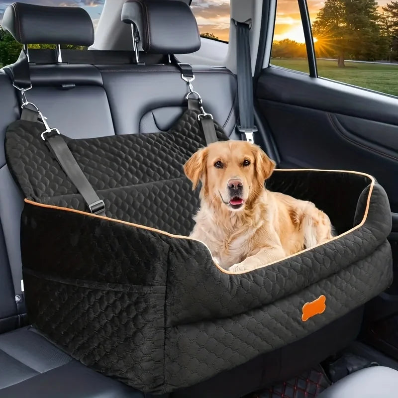 Memory Foam Dog Car Seat Booster Cushion With Secure Straps