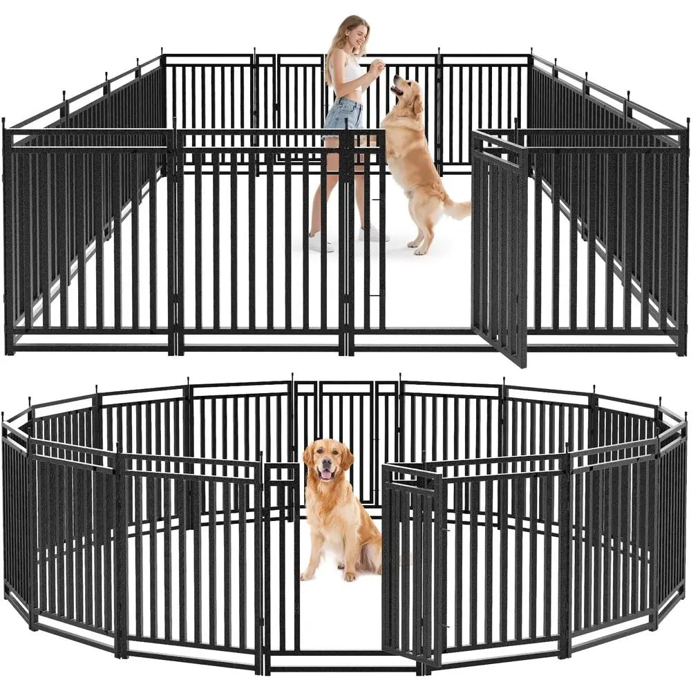 Sturdy 16 Panel Metal Dog Playpen For Indoor Outdoor Use