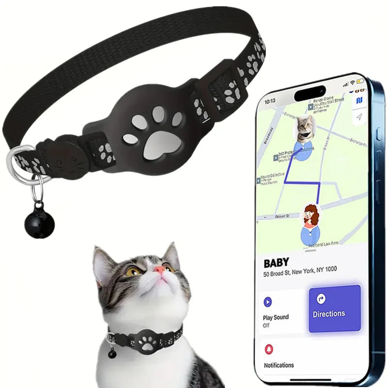 Reflective Breakaway Cat Collar With Paw Design Waterproof Anti-Lost