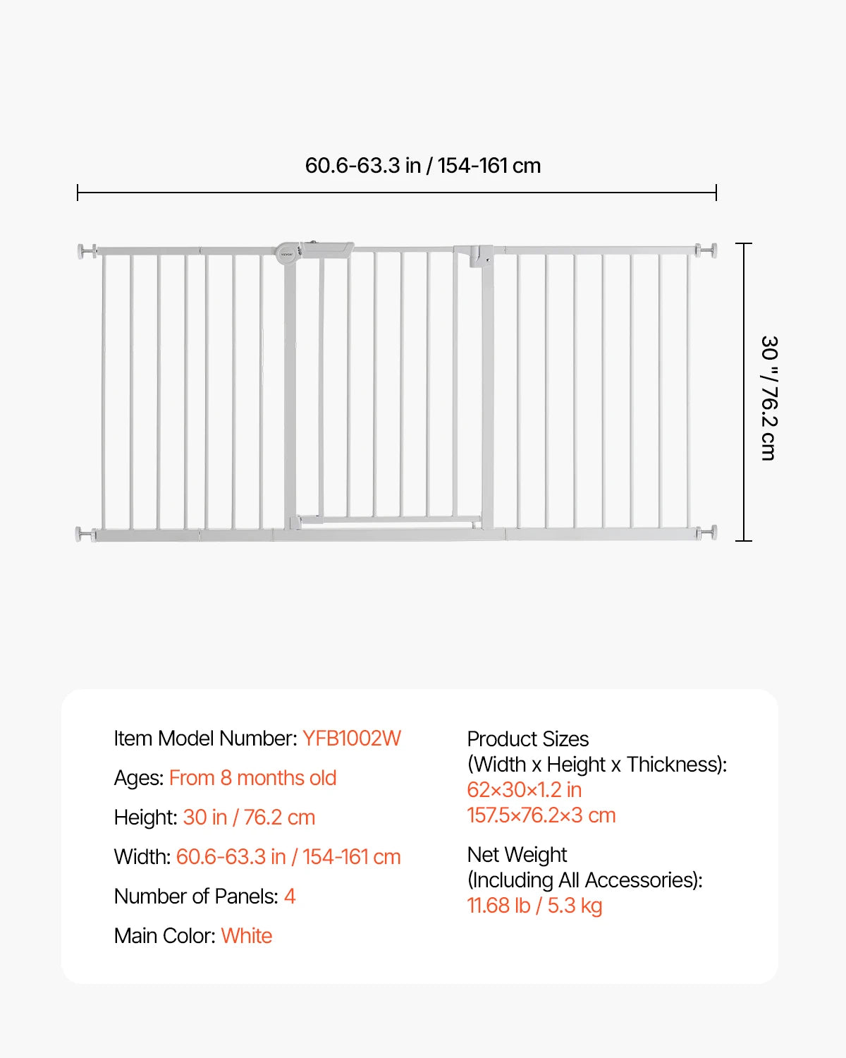 SucceBuy Pressure Mount Easy Step Baby Pet Safety Gate