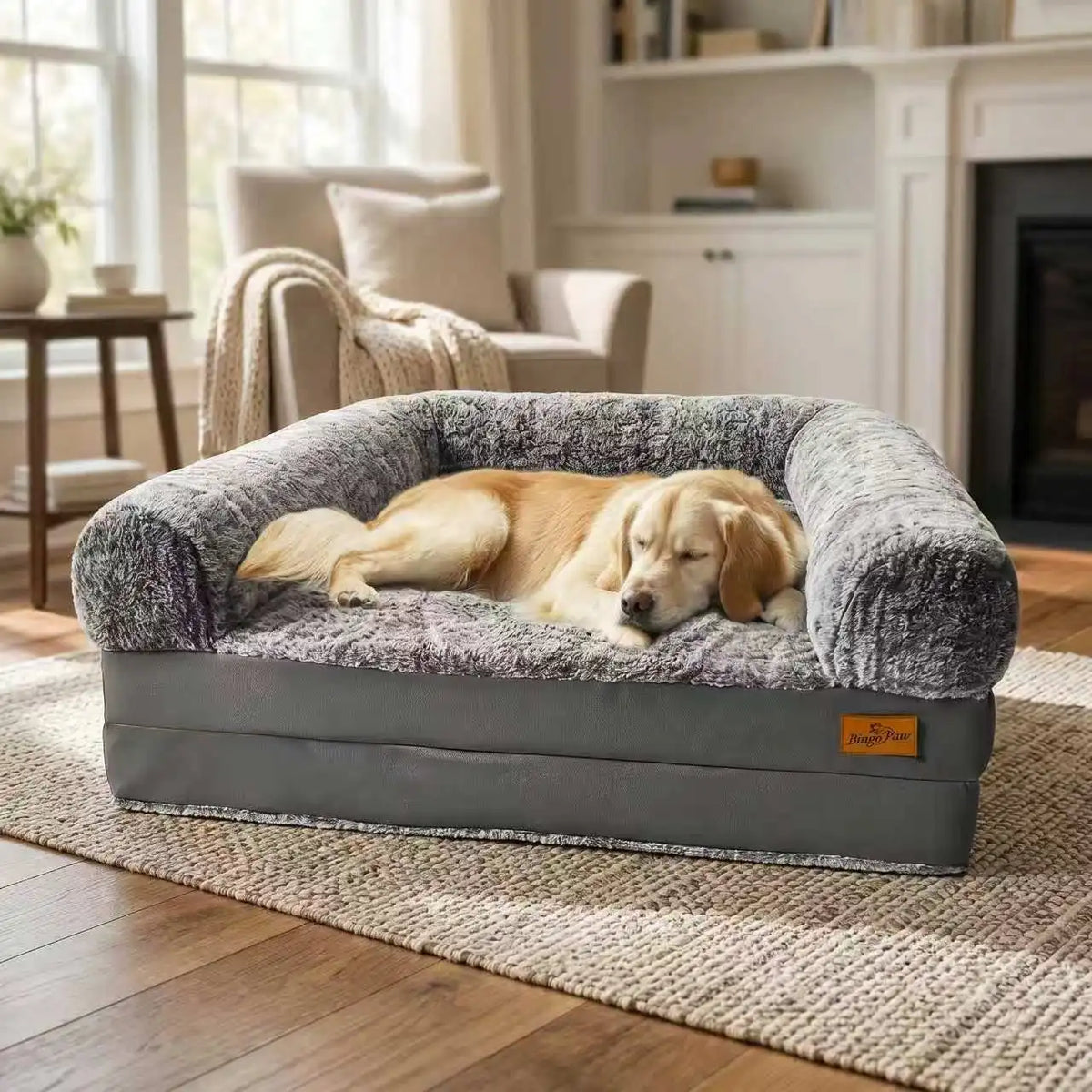Bingopaw Orthopedic Pet Floor Bed With Washable Cover And Handles