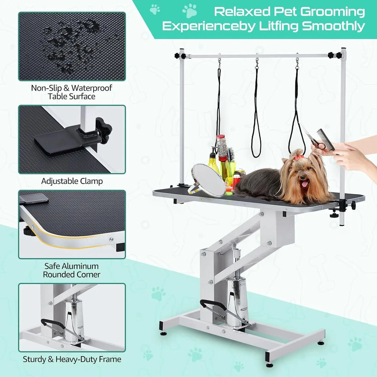 Garvee Heavy Duty Electric Pet Grooming Table With Adjustable Stand