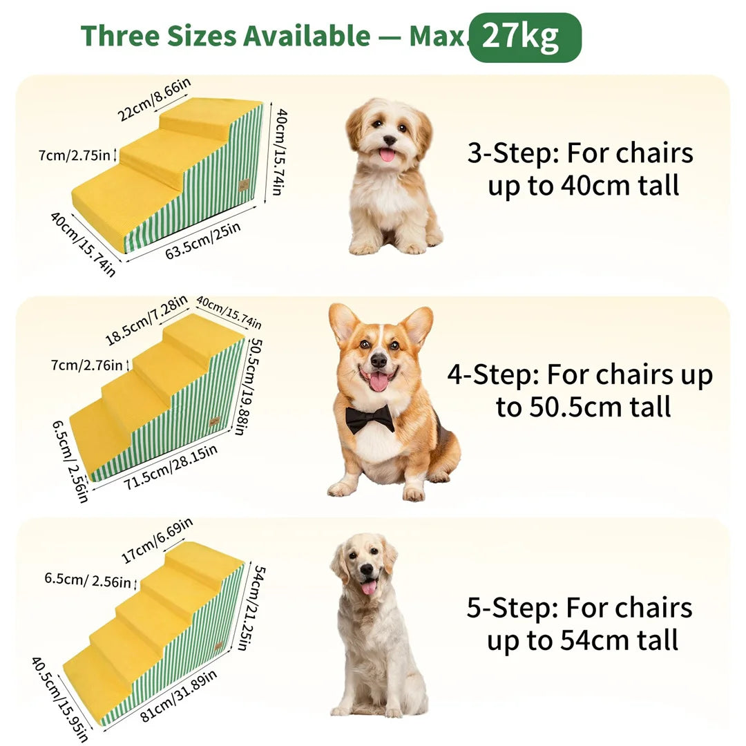 High Density Foam Pet Stairs For Dogs Gentle Slope Support