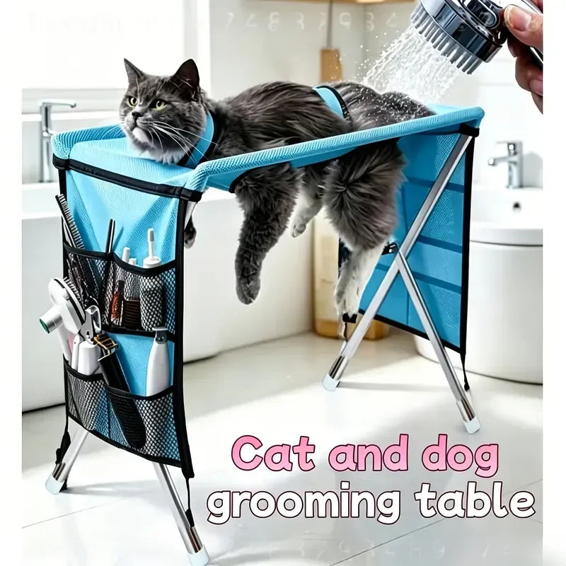 Stainless Steel Foldable Pet Grooming Hammock Stand