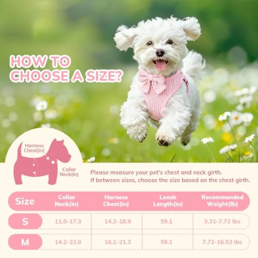 Breathable Cotton Adjustable Dog Harness With Leash Set