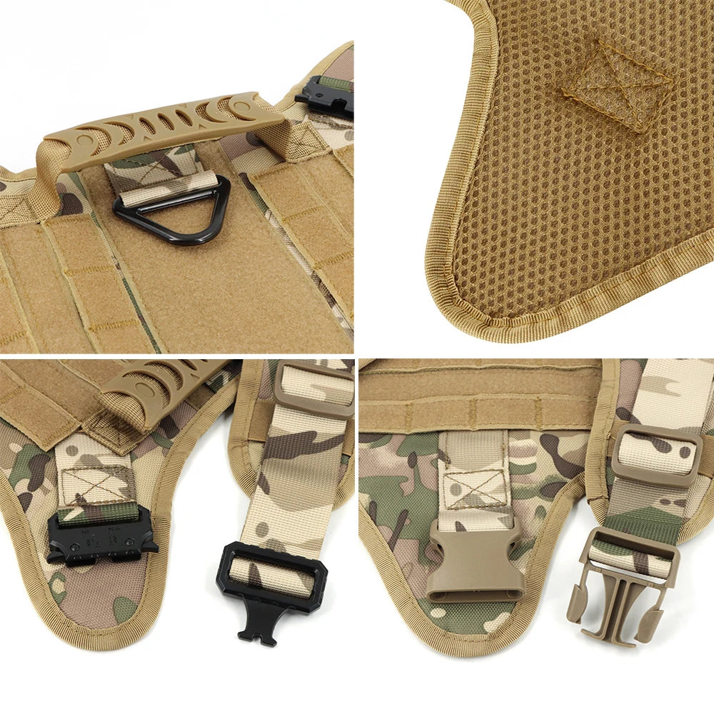 Petravel Tactical Dog Harness Leash Set for Military Pets