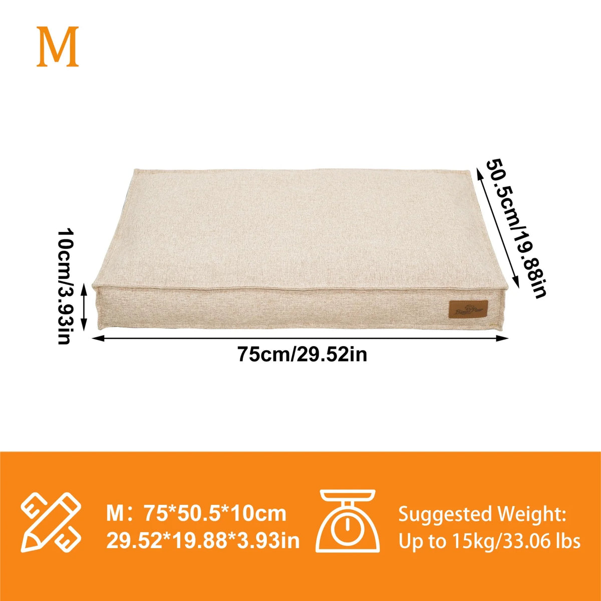 Bingopaw Waterproof Foam Dog Crate Bed With Linen Cover