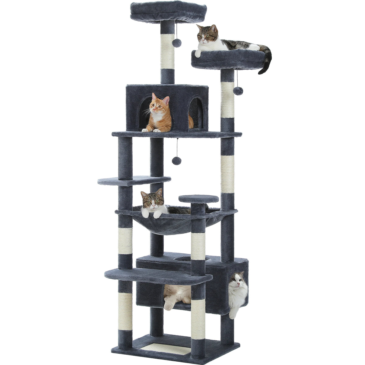 PAWZ Road Indoor Cat Tree Tower With Hammock And Scratch Posts