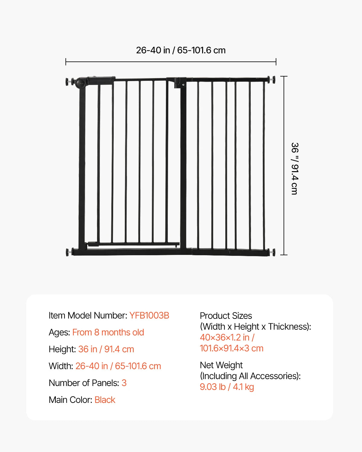 SucceBuy Pressure Mount Easy Step Baby Pet Safety Gate