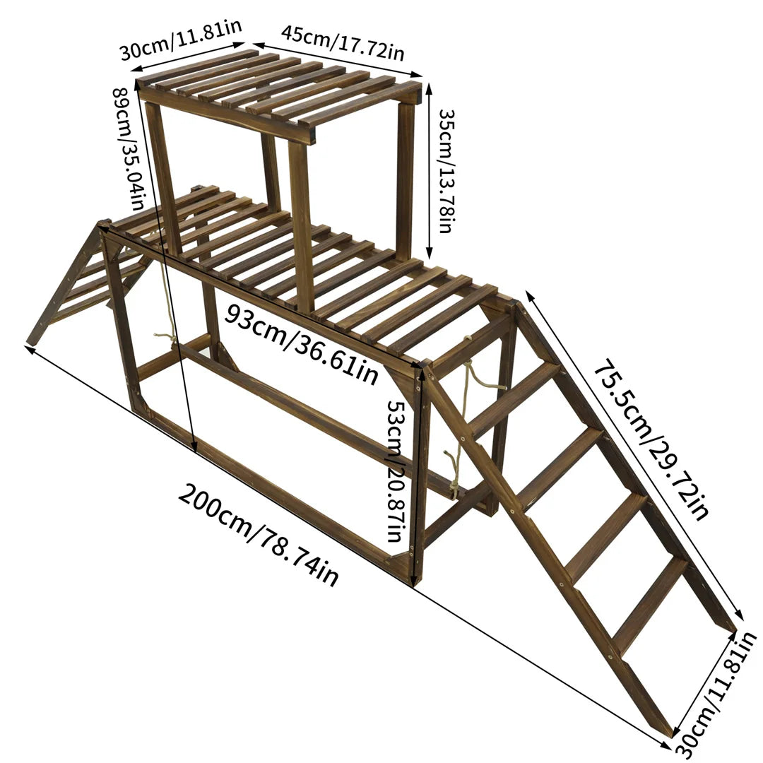 Solid Pine Wood Chicken Perch Swing With Roosting Bars
