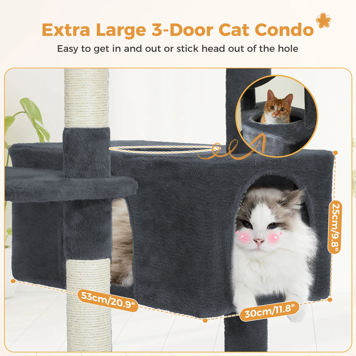 PAWZ Road Indoor Cat Tree Tower With Hammock And Scratch Posts