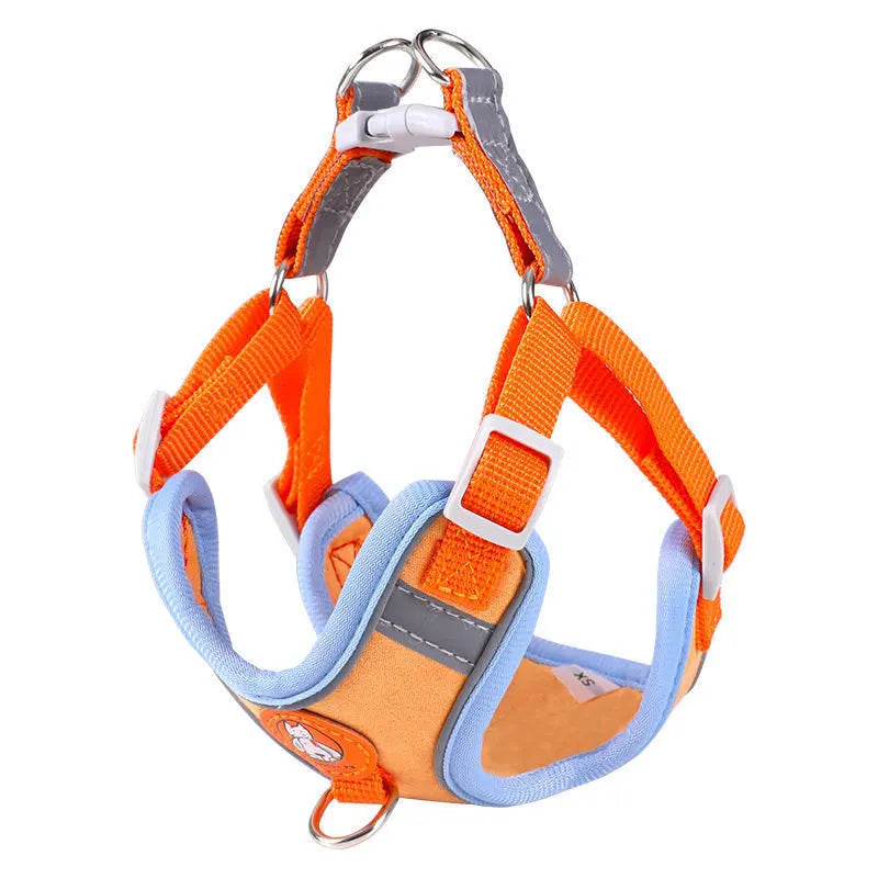 Adjustable Quick Release Dog Harness With Soft Webbing Leash