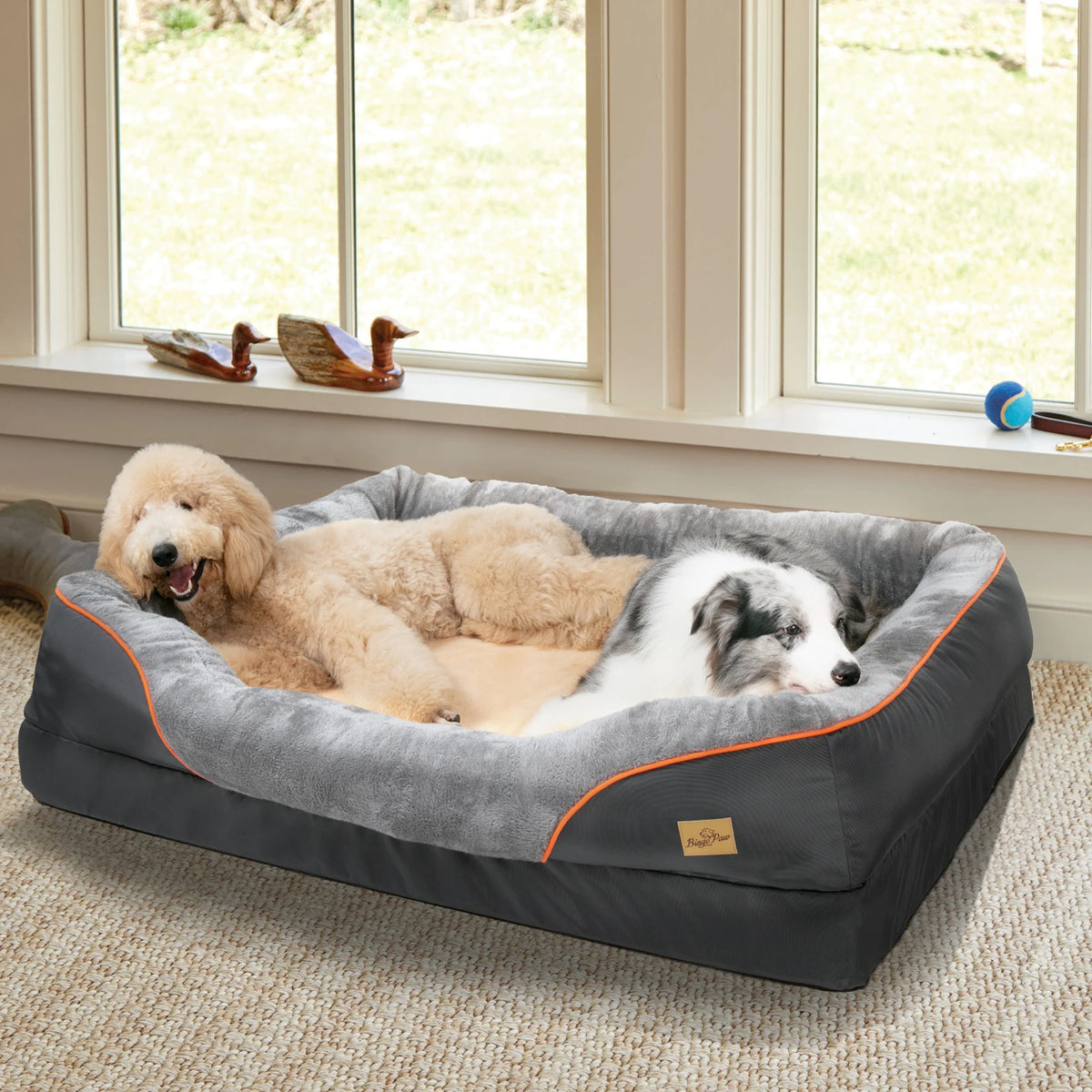 Bingopaw Waterproof Fleece Dog Bed With Removable Washable Cover