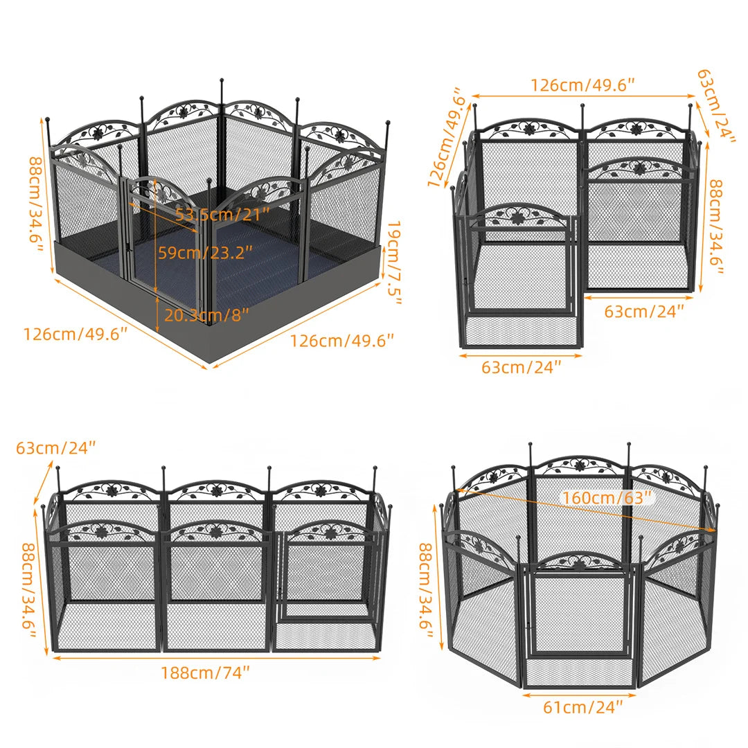Bingopaw Heavy Duty 8 Panel Metal Dog Playpen Indoor Outdoor
