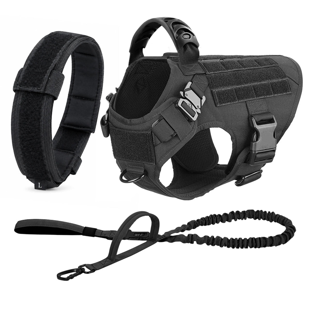 PetraVel Adjustable Padded Nylon Dog Harness And Leash Set