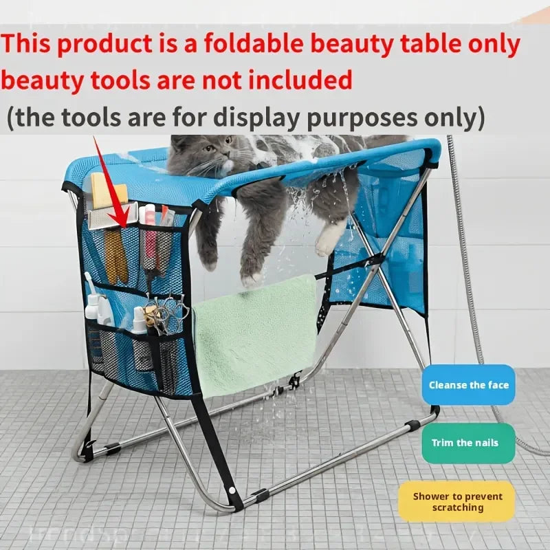 Stainless Steel Foldable Pet Grooming Hammock Stand