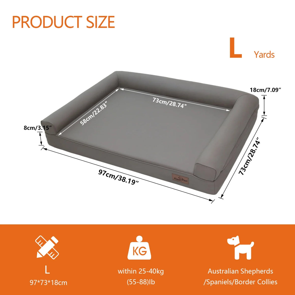 Bingopaw Orthopedic Dog Bed With Supportive Bolster And Microfiber Cover