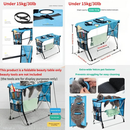 Stainless Steel Foldable Pet Grooming Hammock Stand