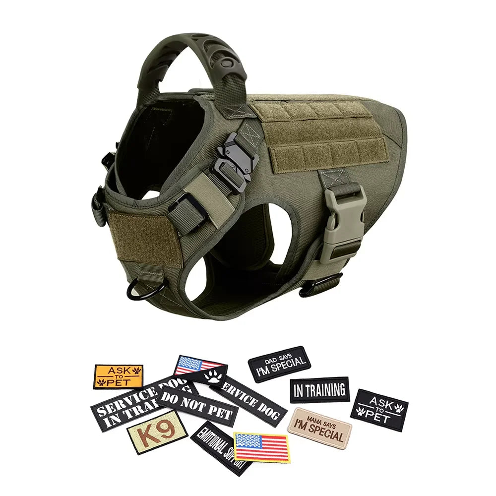 Petravel Padded Tactical Dog Harness Vest Set With Leash