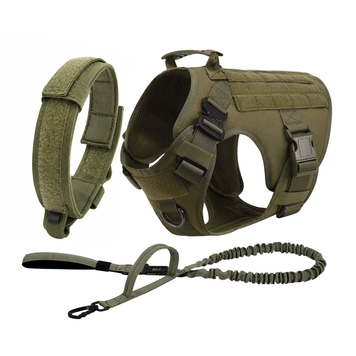 Petravel Tactical Dog Harness Padded Quick Release Buckle Design