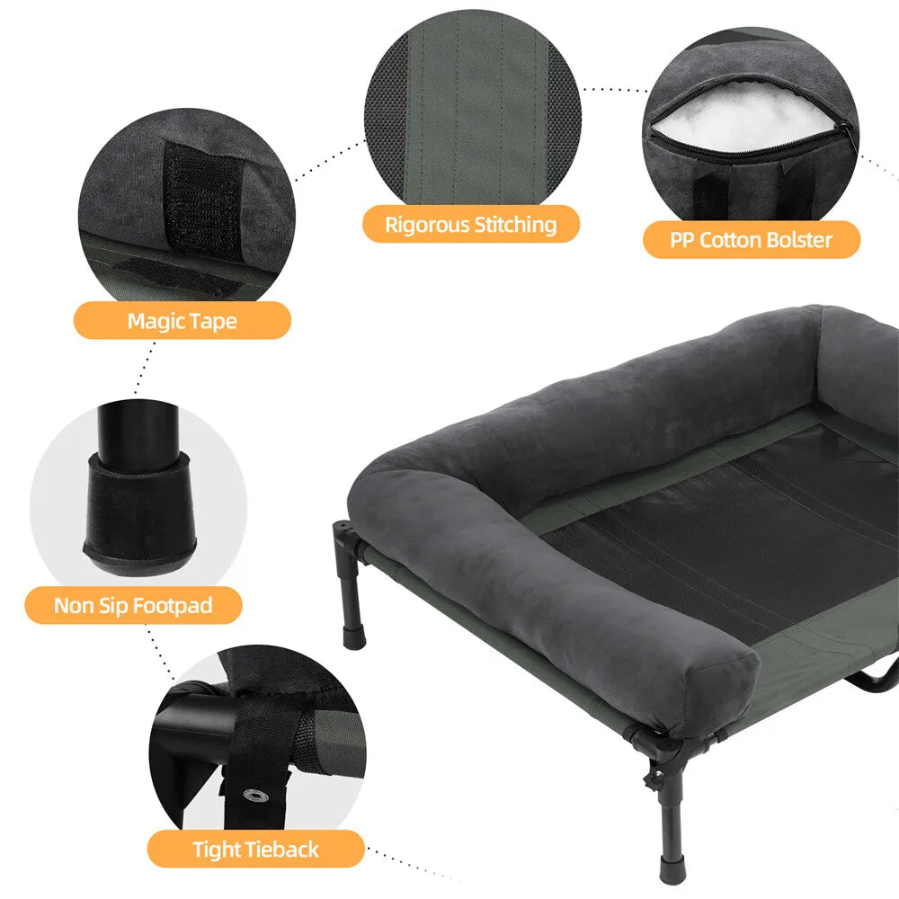 Borwart Elevated Dog Bed With Breathable Mesh Cooling Platform