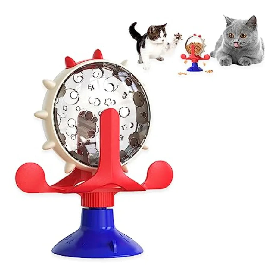 Interactive Rotating Treat Dispenser Toy For Cats And Dogs