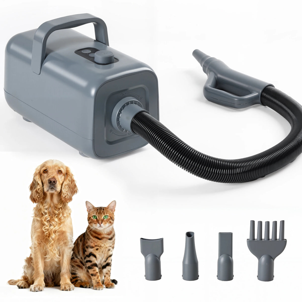 Low Noise Pet Hair Dryer With Adjustable Temperature Settings