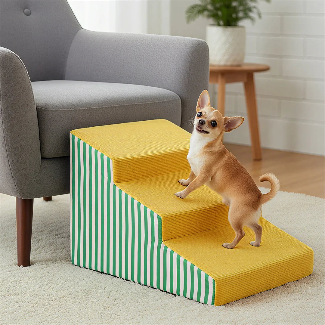High Density Foam Pet Stairs For Dogs Gentle Slope Support