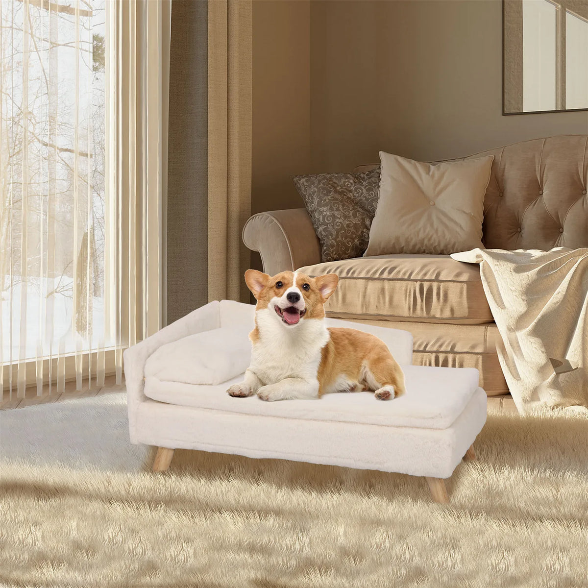 BINGOPAW Elevated Pet Bed With Cozy Waterproof Cushion For Pets