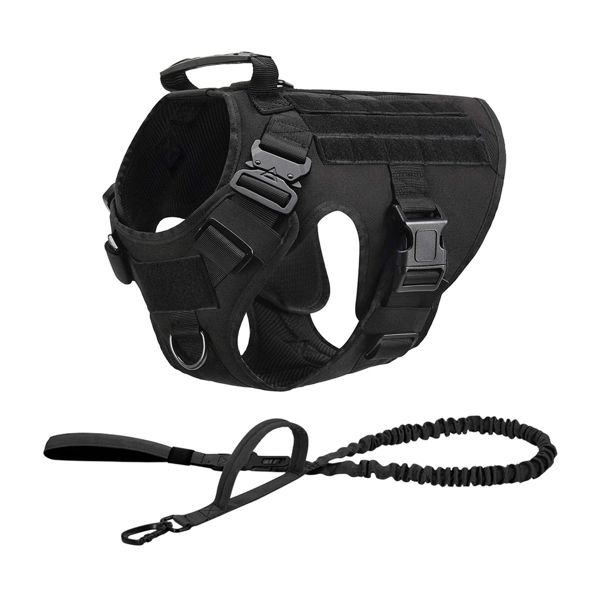 Petavel Tactical Dog Harness Molle Pouches For Walking Training