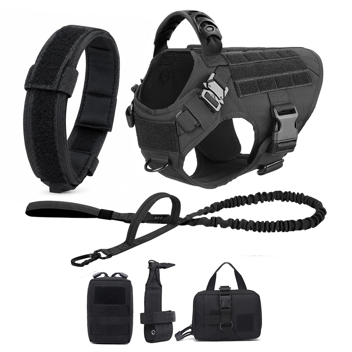 PetraVel Adjustable Padded Nylon Dog Harness And Leash Set